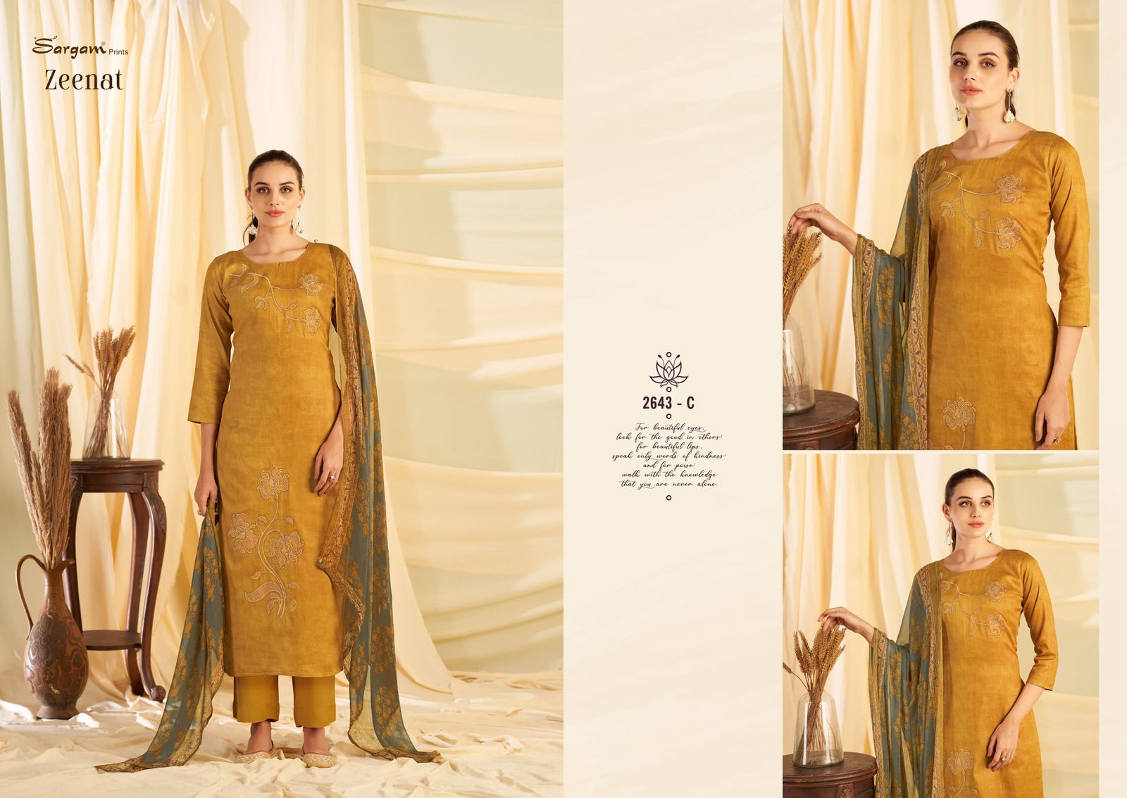 Zeenat by Sargam Jam Digital Printed Embroidery Salwar Suit Orders In India